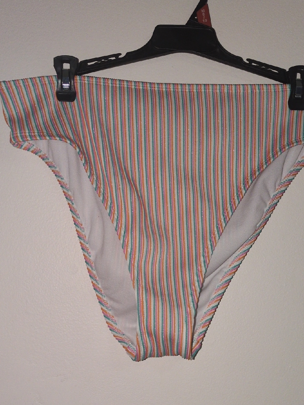 Striped High-Cut Bikini Bottom - Multicolor
